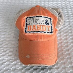 Fine & Dandy the GOAT ball cap in sherbet orange. Perfect for summer!